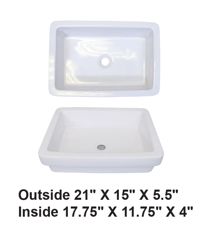 Above Counter Ceramic Sink White