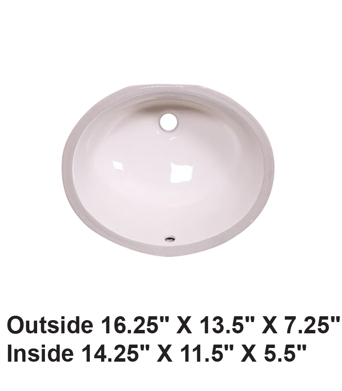 Undermount Oval Ceramic Sink Bisque