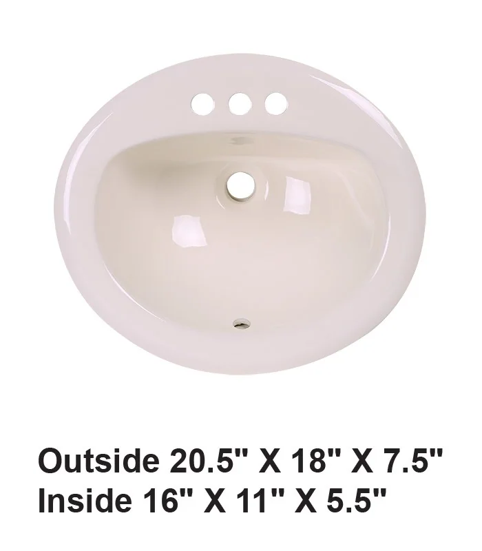 Drop-in Self-Rimming Ceramic Sink Bisque