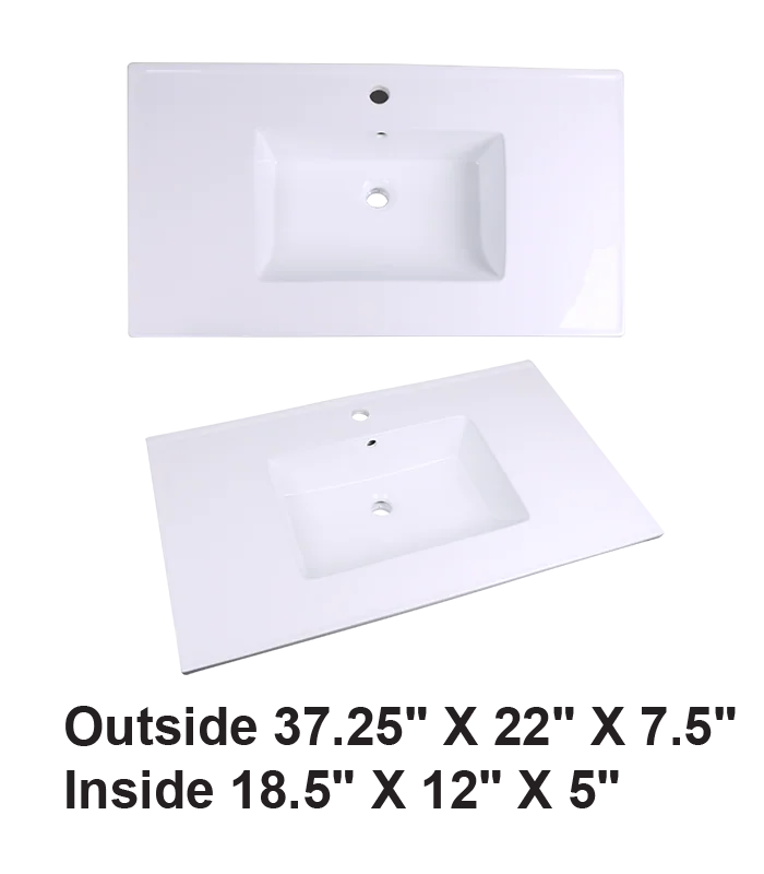 Vanity Top Ceramic Sink White