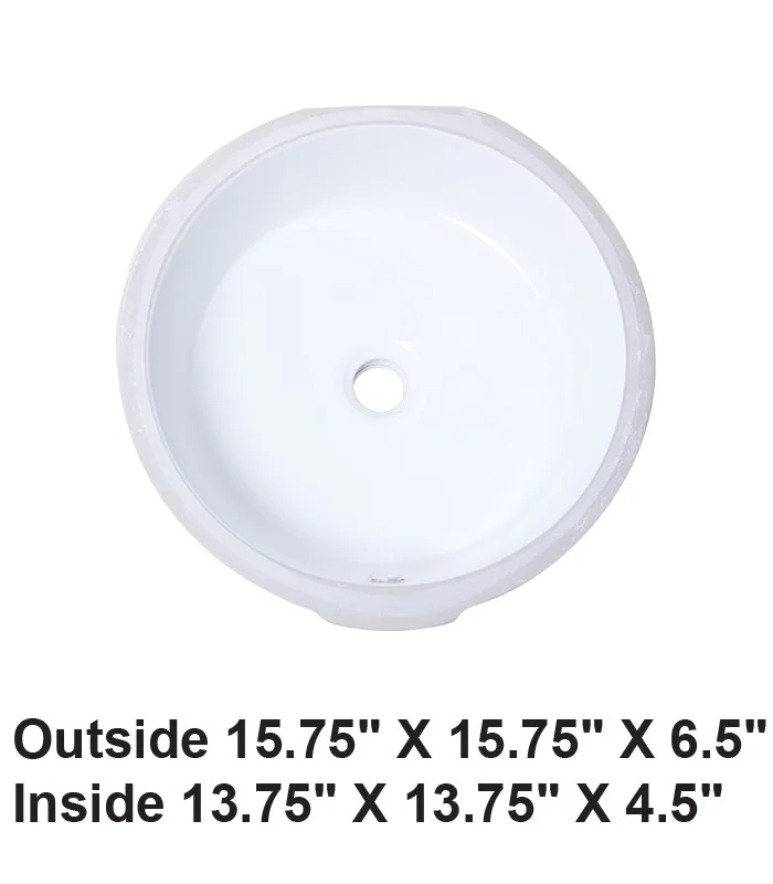 Undermount Oval Ceramic Sink White