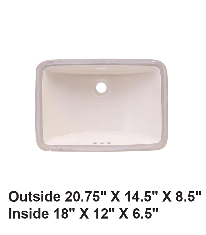 Undermount Rectangular Ceramic Sink Bisque