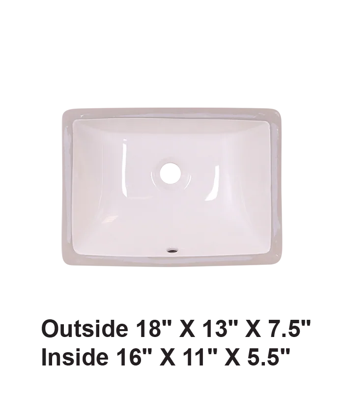 Undermount Rectangular Ceramic Sink Bisque