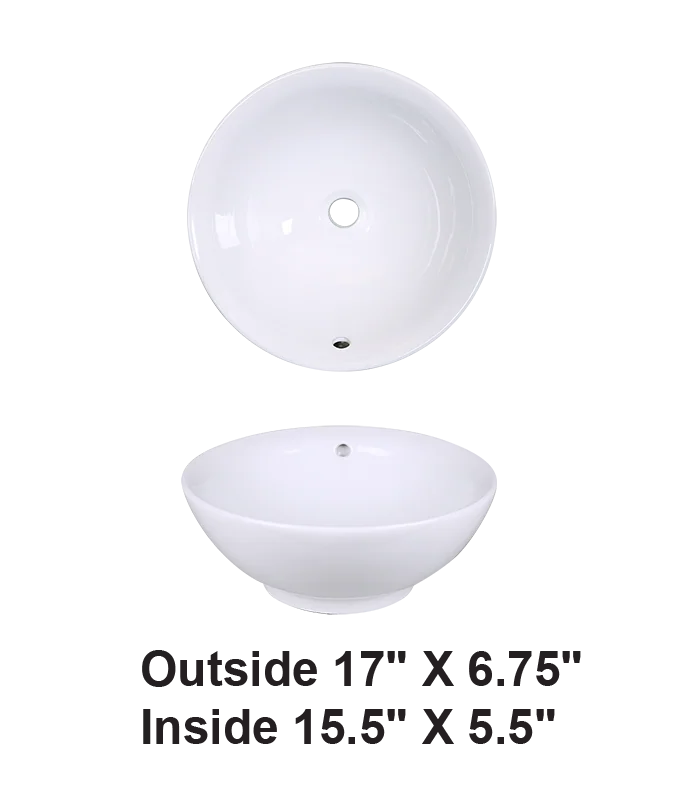 Above Counter Ceramic Sink White