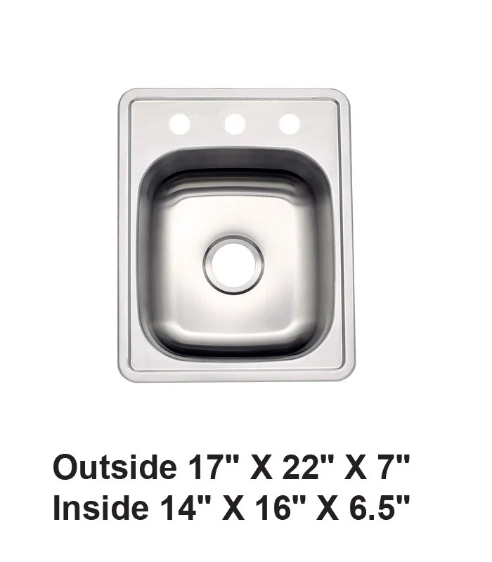 Single Bowl Drop-in Kitchen Sink