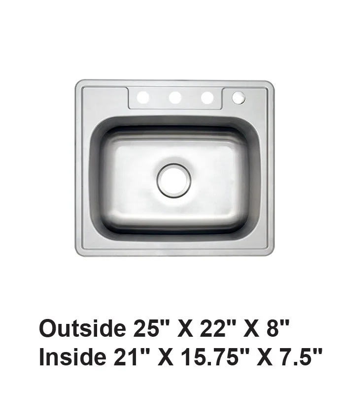 Drop-in Single Bowl Stainless Steel Sink