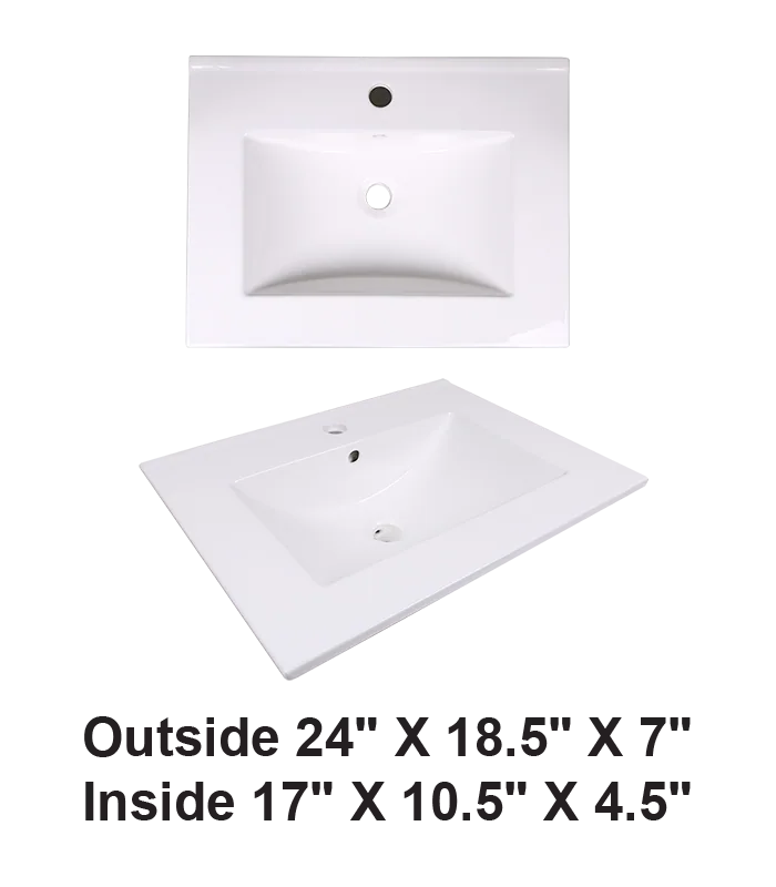 Vanity Top Self-Rimming Sink White