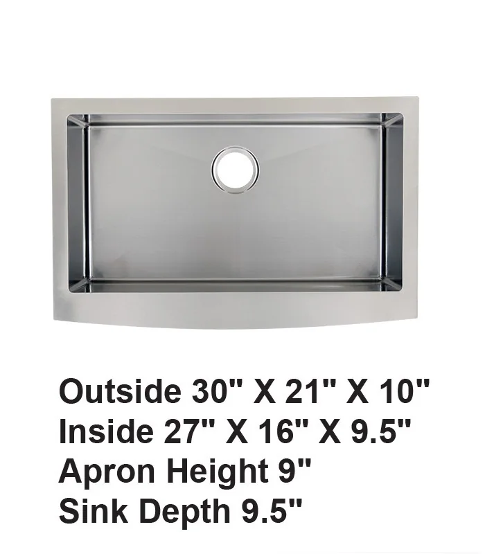 Single Bowl Farmhouse Apron Front Stainless Steel Sink