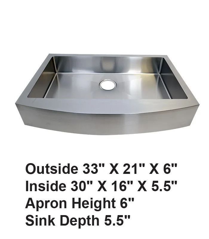 Single Bowl Farmhouse Apron Front Stainless Steel Sink