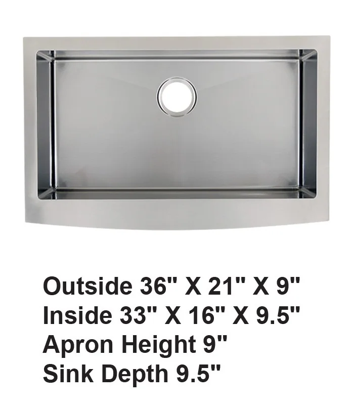 Single Bowl Farmhouse Apron Front Stainless Steel Sink