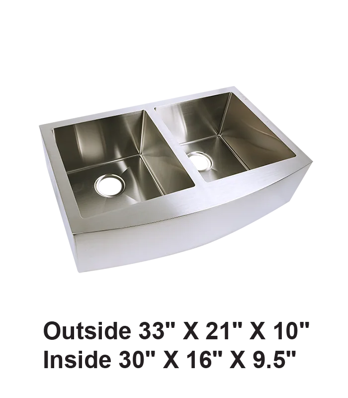 Double Bowl 50/50 Farmhouse Apron Front Stainless Steel Sink