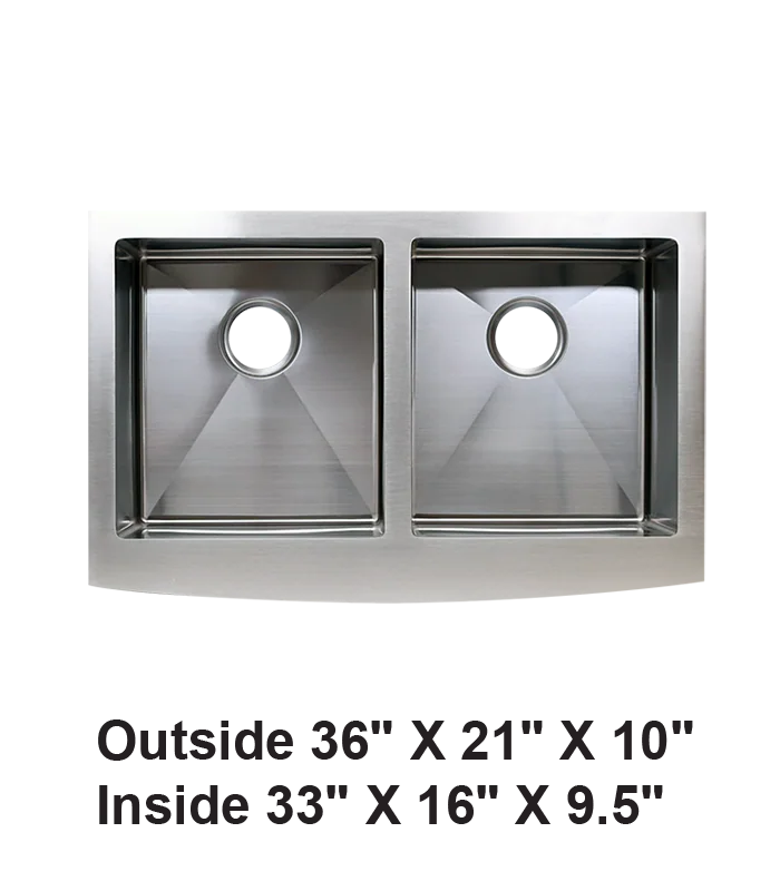 Double Bowl 50/50 Farmhouse Apron Front Stainless Steel Sink