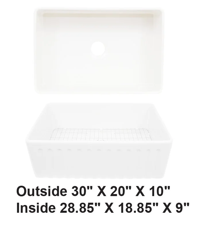 Single Bowl Farmhouse Fireclay Sink White