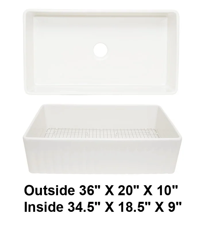 Single Bowl Farmhouse Fireclay Sink White