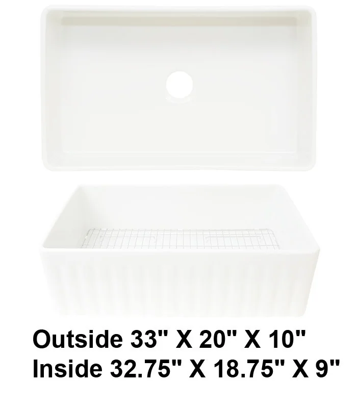 Single Bowl Farmhouse Fireclay Sink White