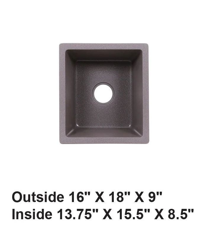Undermount Single Bowl Granite Composite Sink Gray