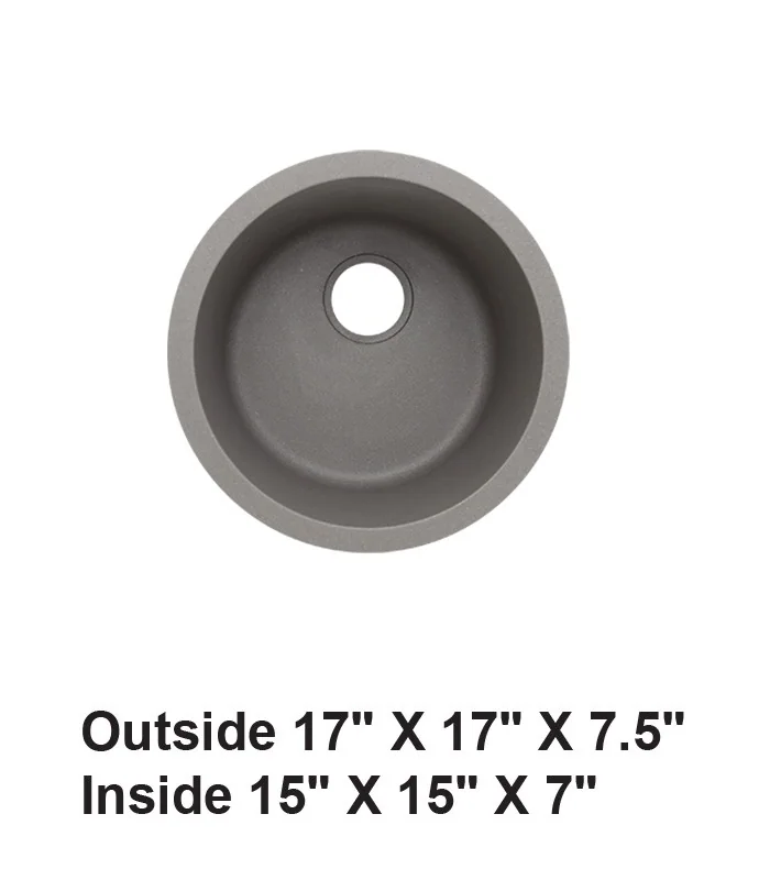 Undermount Single Bowl Granite Composite Sink Gray