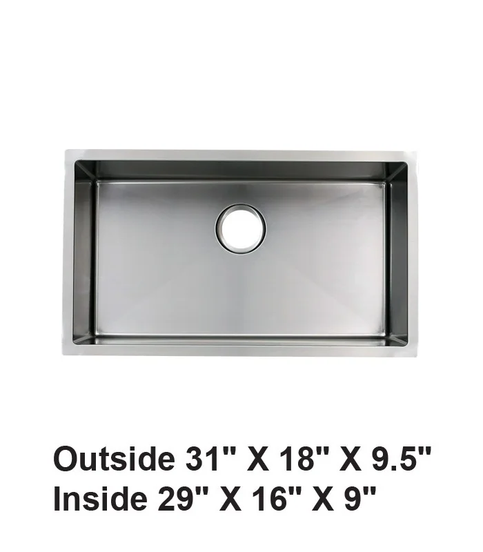 Handmade Undermount Single Bowl Stainless Steel Sink