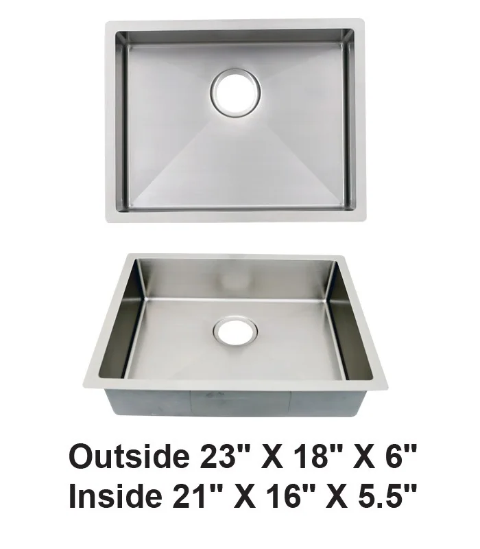 Undermount Single Bowl Stainless Steel ADA Sink