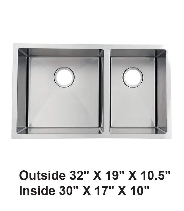 Handmade Undermount Double Bowl 60/40 Stainless Steel Sink