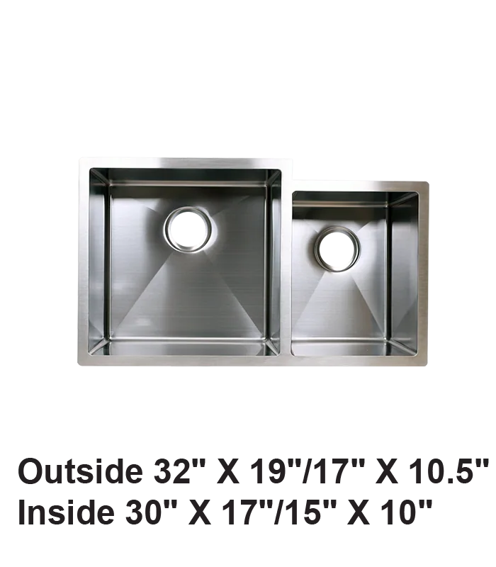 Handmade Undermount Double Bowl 60/40 Stainless Steel Sink