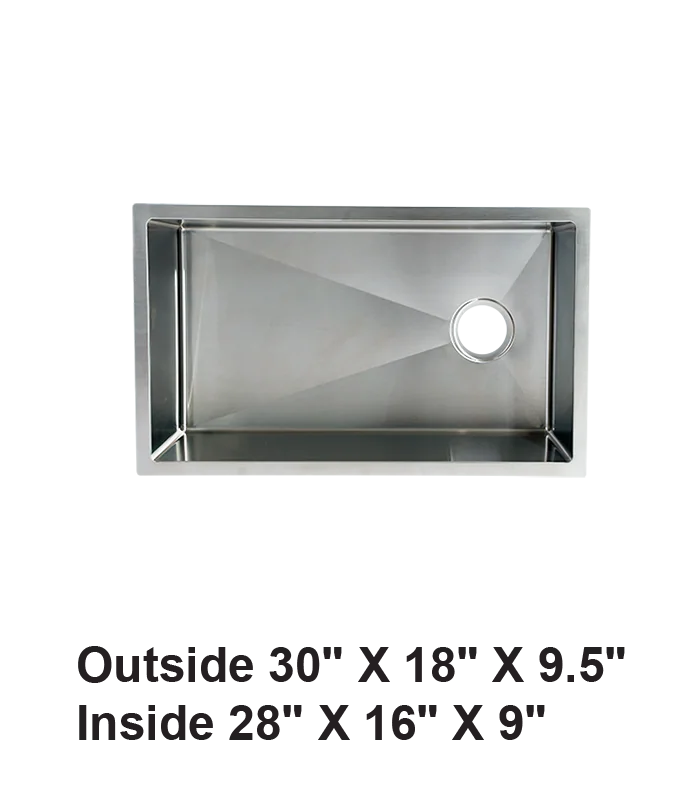 Single Bowl Zero Radius Kitchen Sink