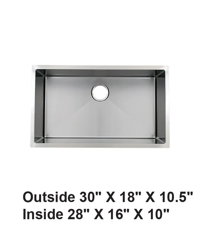Handmade Undermount Single Bowl Stainless Steel Sink