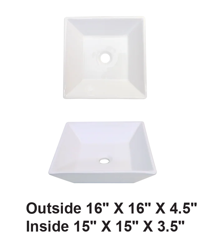 Above Counter Ceramic Sink White