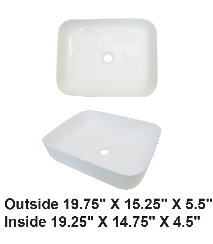 Above Counter Ceramic Sink White