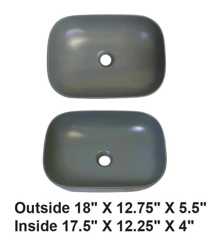 Vessel Ceramic Sink Matt Gray