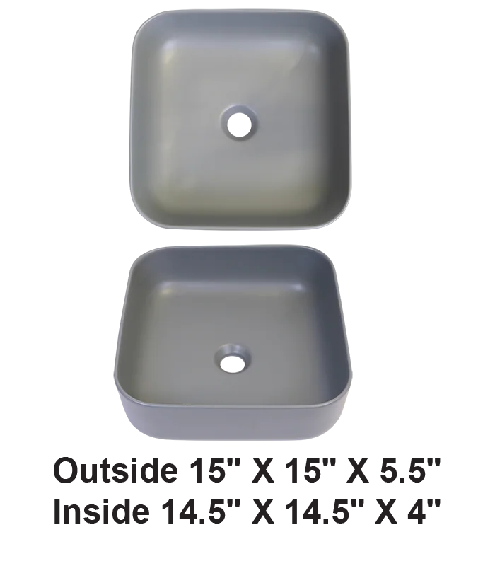 Vessel Ceramic Sink Matt Gray