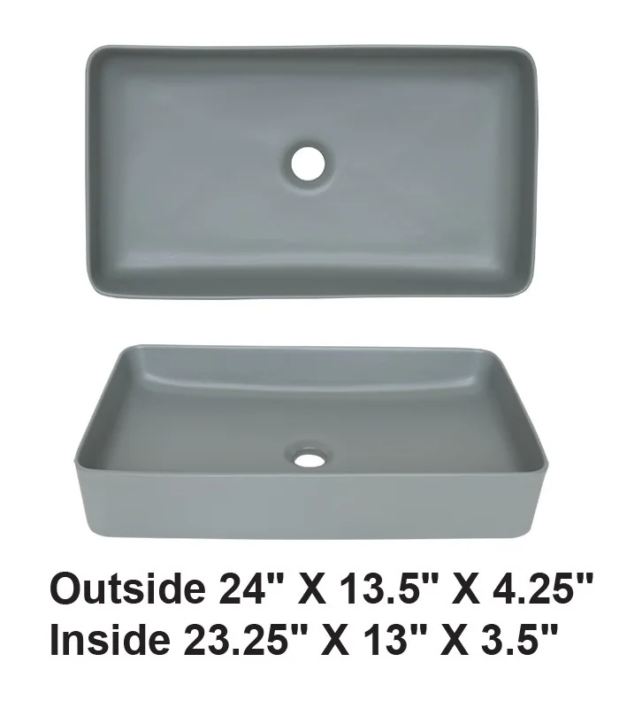 Vessel Ceramic Sink Matt Gray