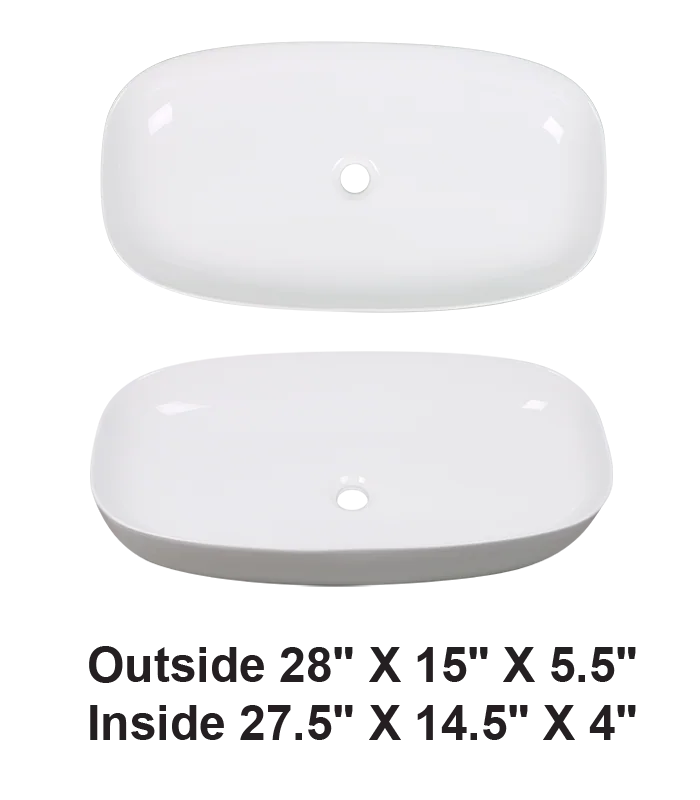 Vessel Ceramic Sink White