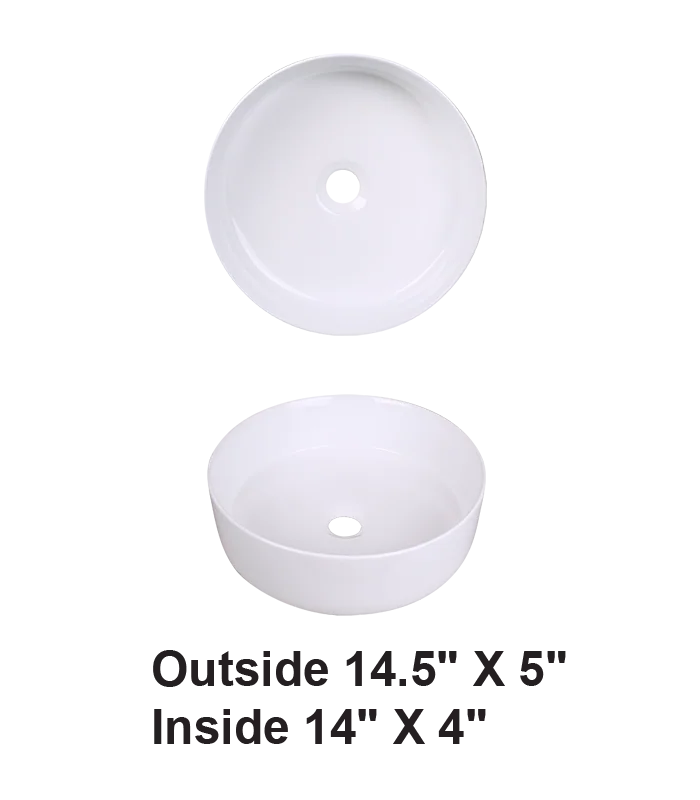 Vessel Ceramic Sink White