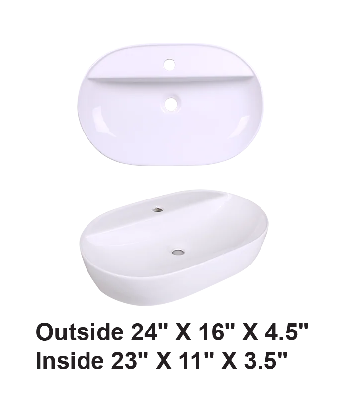 Vessel Ceramic Sink White