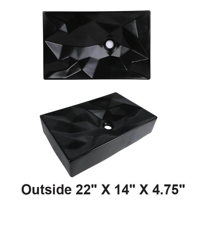 Vessel Ceramic Sink Matte Black