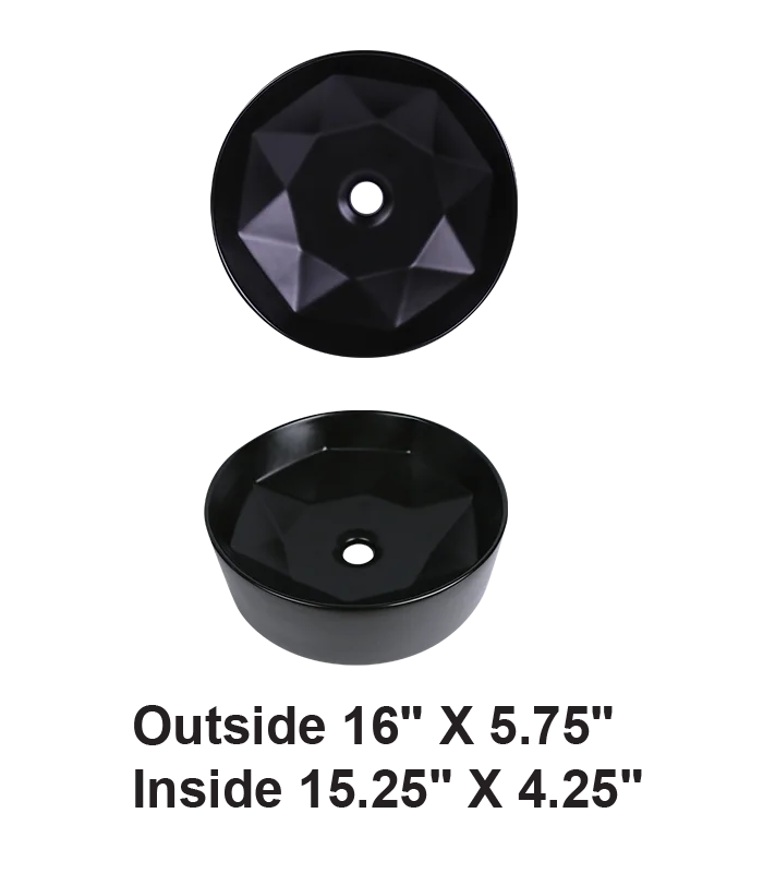 Vessel Ceramic Sink Matte Black