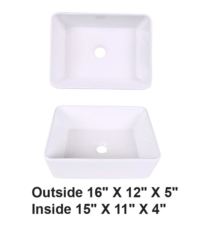Vessel Ceramic Sink White