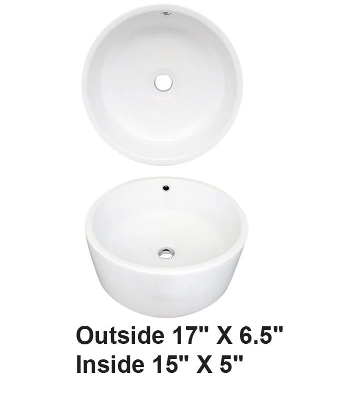Above Counter Ceramic Sink White