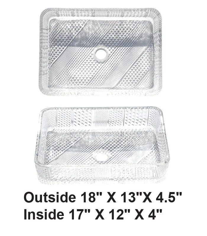 Above Counter Crystal Glass Sink