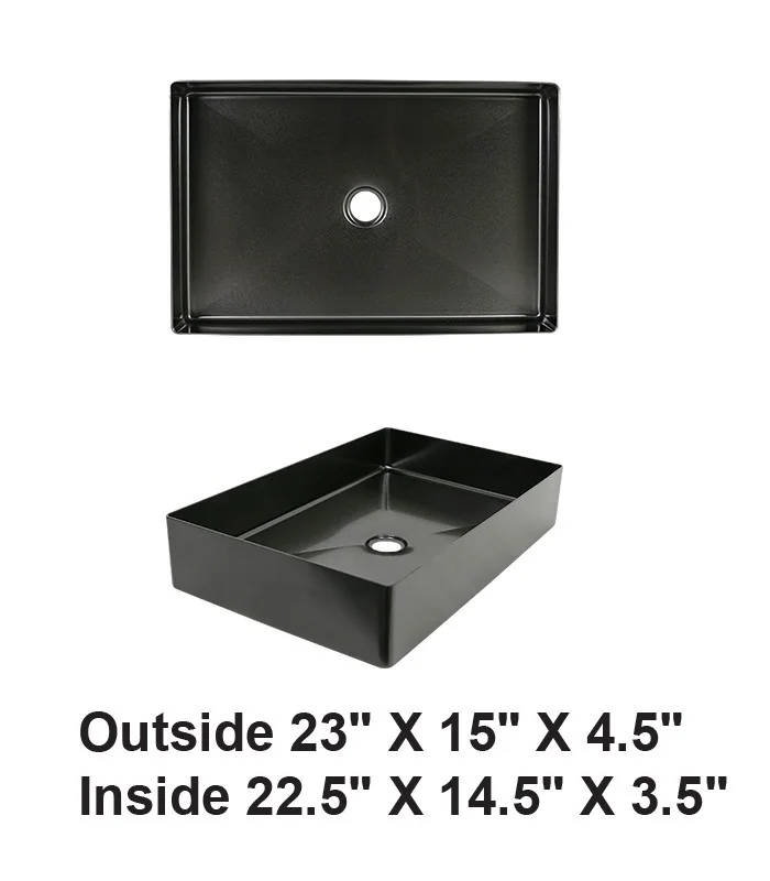 Black Handmade Stainless Steel Vessel Sink
