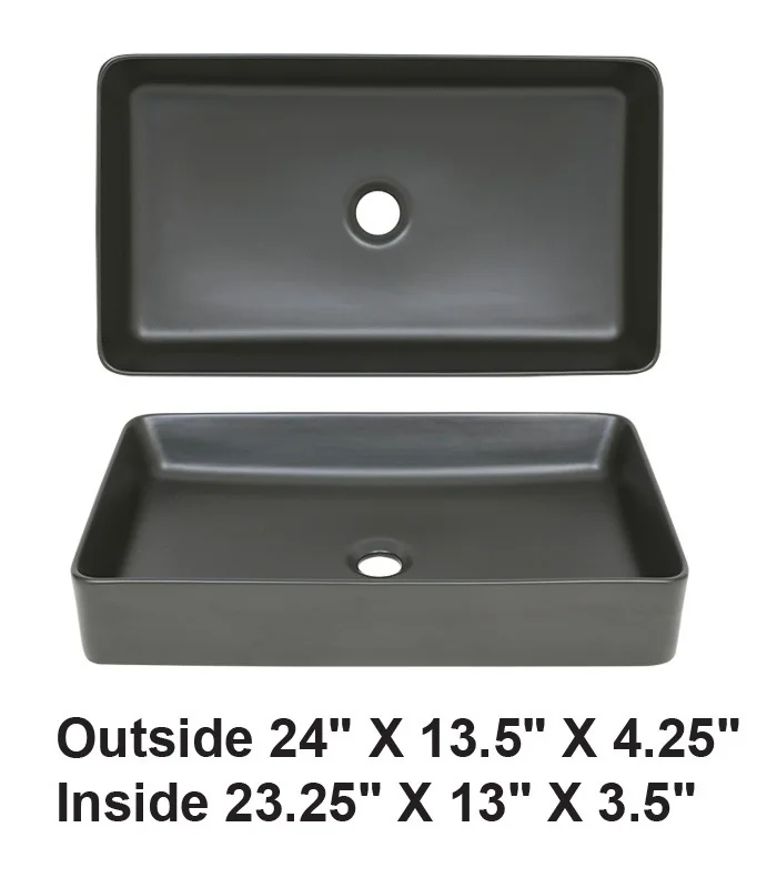 Vessel Ceramic Sink Matte Black