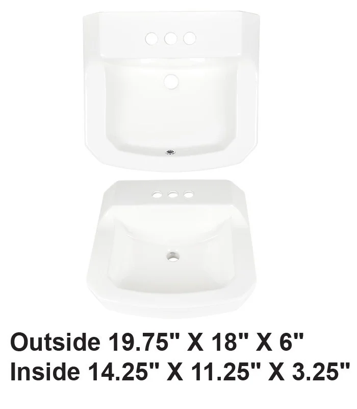 Wall-Mounted Ceramic Sink White