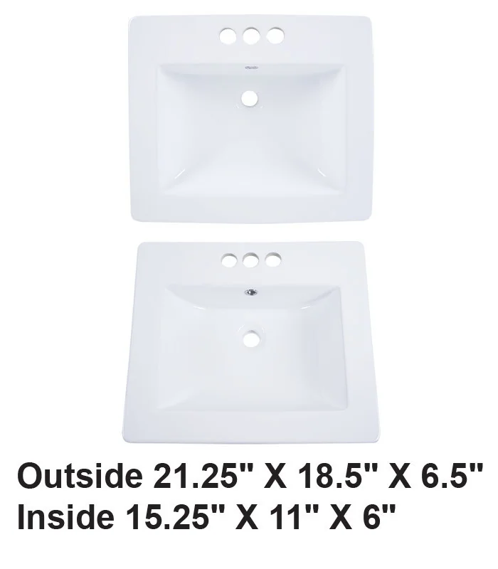 Drop-in Ceramic Sink White