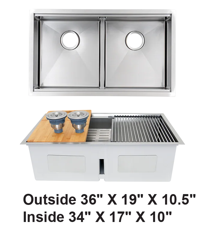 Double Bowl Zero Radius Kitchen Sink