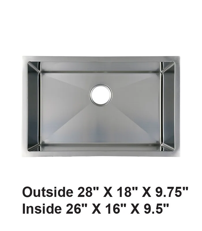 Single Bowl Zero Radius Kitchen Sink
