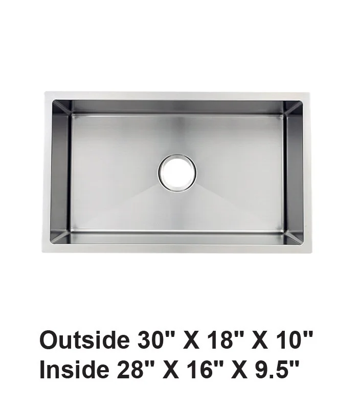 Handmade Undermount Single Bowl Stainless Steel Sink