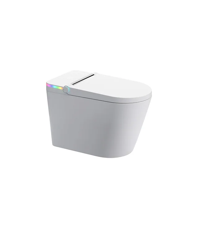 Low-Profile Smart Bidet Toilet - White - White shown
