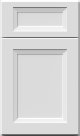 White Beveled Cabinet Finish